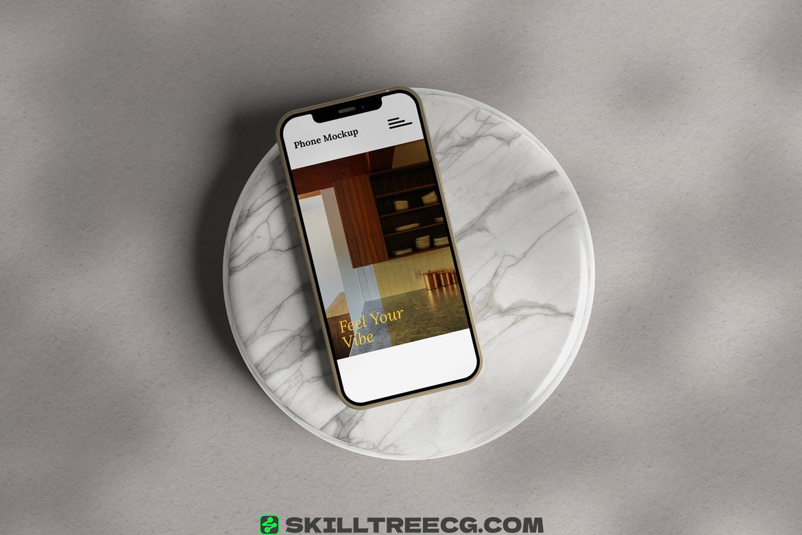 Elegant Phone 12 Mockup with Shadow Overlay（038077）-技能树